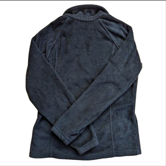 Columbia Black Full Zip Classic Fitted Fleece Lightweight Jacket Sweatshirt - Picture 2 of 3